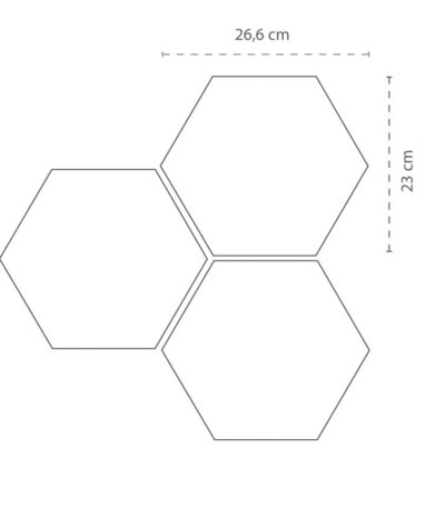 Hexagon Klinker Rift Blanco 23X26,6
