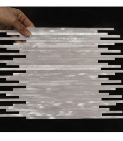 Stav Mosaik Aluminium Silver Borstad 7,5×300 mm