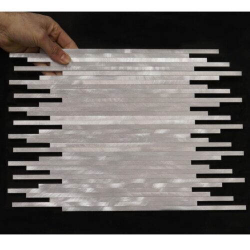 Stav Mosaik Aluminium Silver Borstad 7,5×300 mm