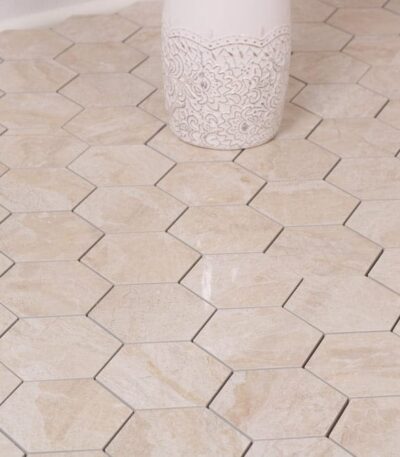 sekskantet mosaik carrara beige 12