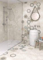 Hexagon Klinker Rift Crema 23X26,6