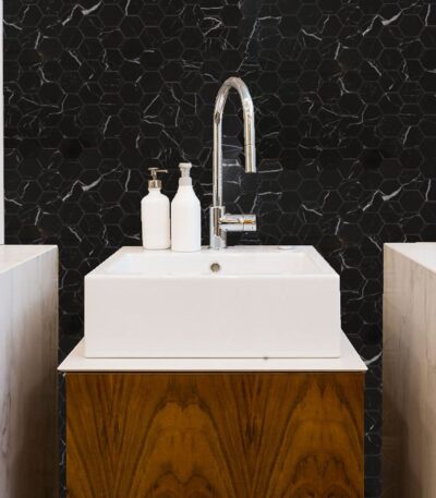 klinker nero marquina hexagon