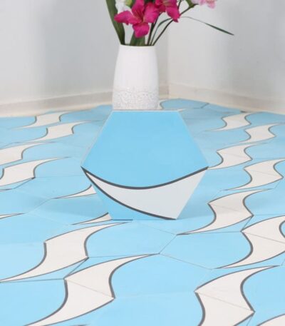 marockanskt kakel heksagon tikki blue 20x232 6
