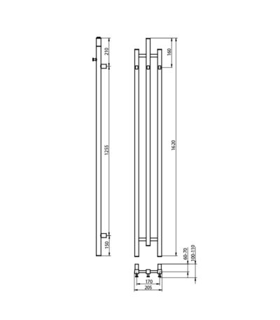 bathroom radiator calentador qr black 1620 1