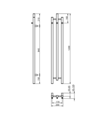 bathroom radiator calentador qr white 1200 2