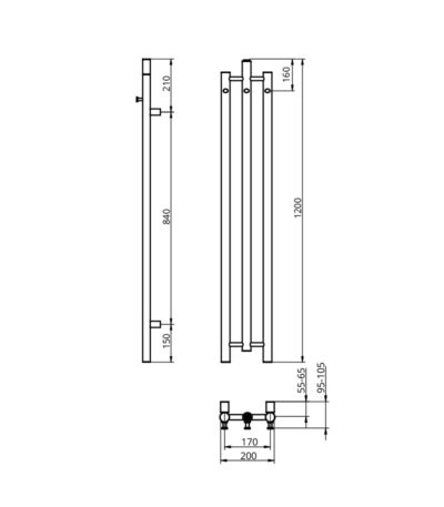 bathroom radiator calentador white 1200 2