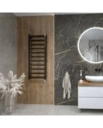 electric bathroom radiator lungo black 1320 with heater black 2