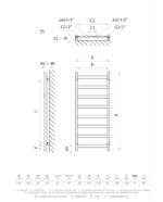 electric bathroom radiator lungo black 1320 with heater black 3