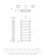 electric bathroom radiator lungo black 960 with heater black 3