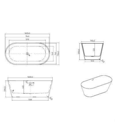 freestanding bathtub mijas 1600 2