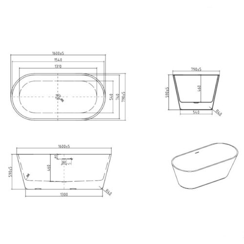 freestanding bathtub mijas 1600 2