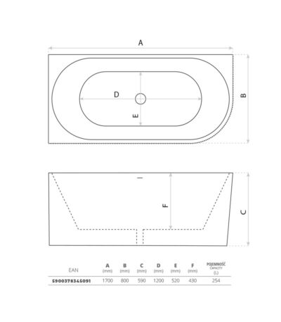 freestanding wall corner bathtub oklahoma 1700 right 2