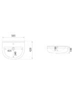 wall hung washbasin bart 500 1
