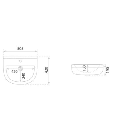 wall hung washbasin bart 500 1