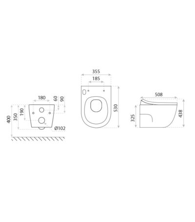 wall hung wc dola with seat smart 1