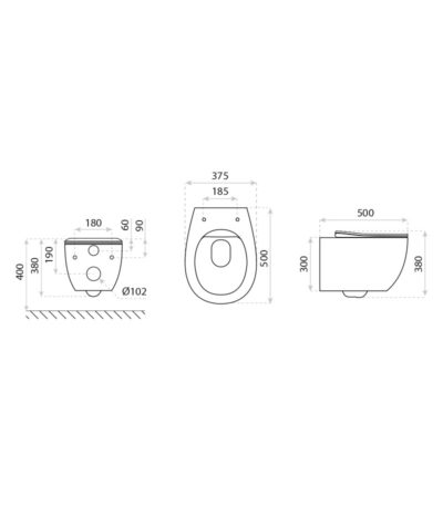 wall hung wc mondo 3