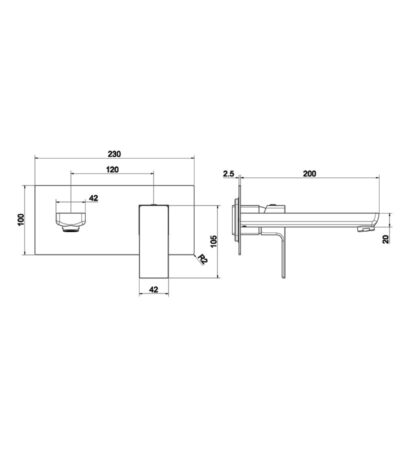 basin faucet for concealed installation aquila matt black 2