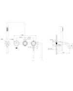 bateria wannowa podtynkowa 4 otworowa orion brushed cooper 1