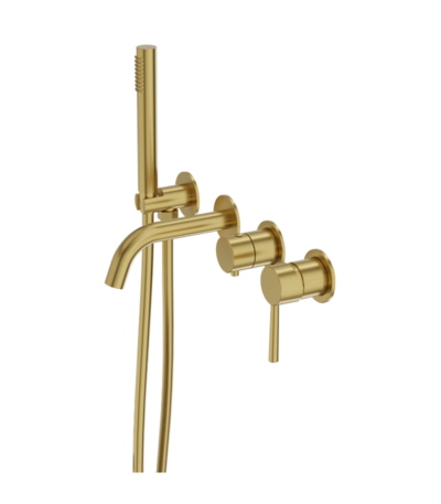 bateria wannowa podtynkowa 4 otworowa orion brushed gold