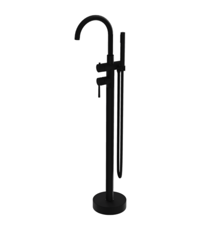 bateria wannowa stojaca okragla matt black