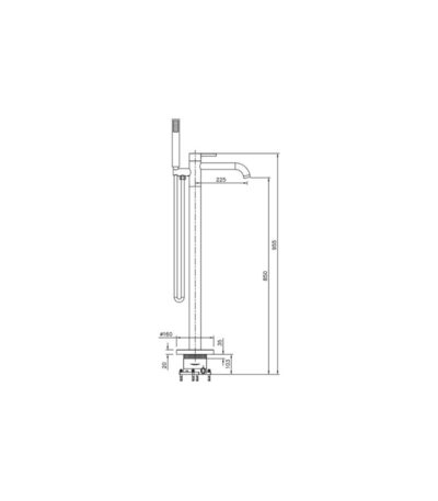 bateria wannowa stojaca orion brushed cooper 1