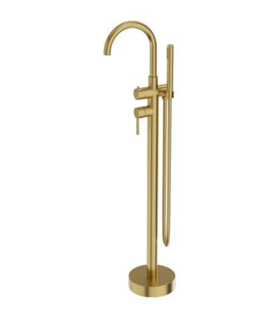 bateria wannowa wolnostojaca okragla brushed gold