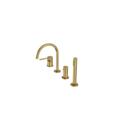 bath shower deck mounted faucet 4 hole orion brushed gold