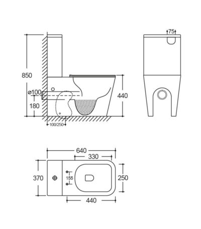 compact toilet tryton black 1