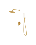 concealed shower set with rain shower orion brushed gold