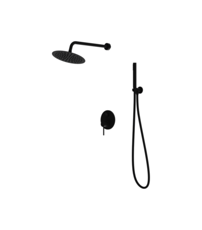 concealed shower set with rain shower orion matt black