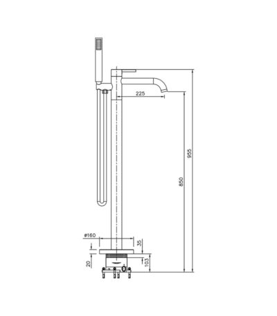 floor standing faucet orion chrome 1