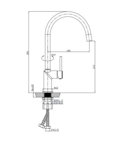 kitchen faucet orion stal nierdzewna 1