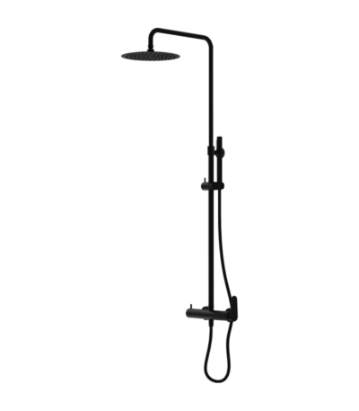 shower set with rain shower cetus matt black