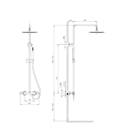 thermostatic shower set with rain shower brushed gold 1