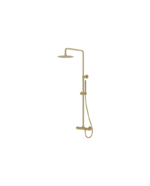 thermostatic shower set with rain shower brushed gold