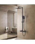 thermostatic shower set with rain shower cetus matt black 1