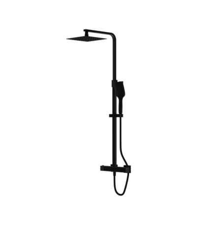 thermostatic shower set with rain shower cetus matt black
