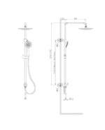 wall mounted shower system orion matt black 1