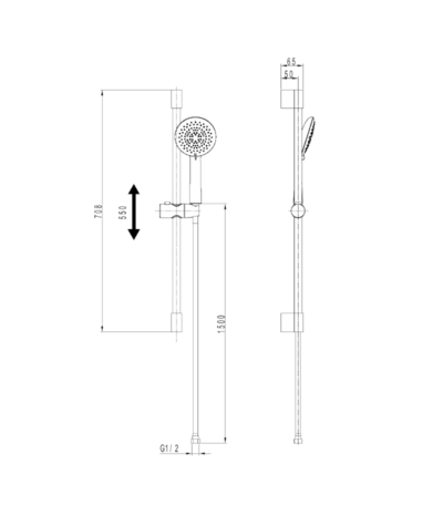 zestaw prysznicowy z drazkiem orion chrome 1