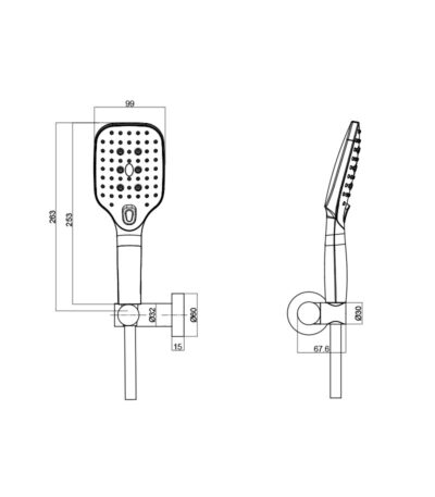 zestaw prysznicowy z uchwytem cetus chrome 1
