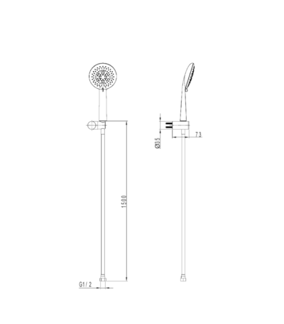 zestaw prysznicowy z uchwytem orion chrome 1