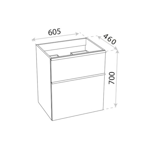 bathroom cabinet wall hung dallas white 600 2