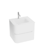 cabinet with glass washbasin atlanta white 600