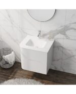 cabinet with glass washbasin atlanta white 600 2