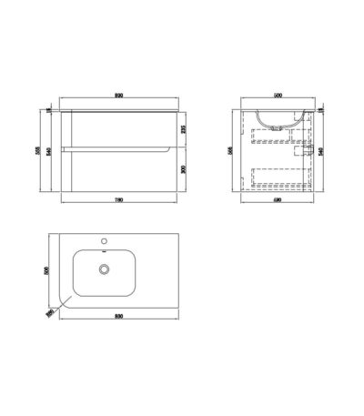 cabinet with washbasin atlanta black 800 2
